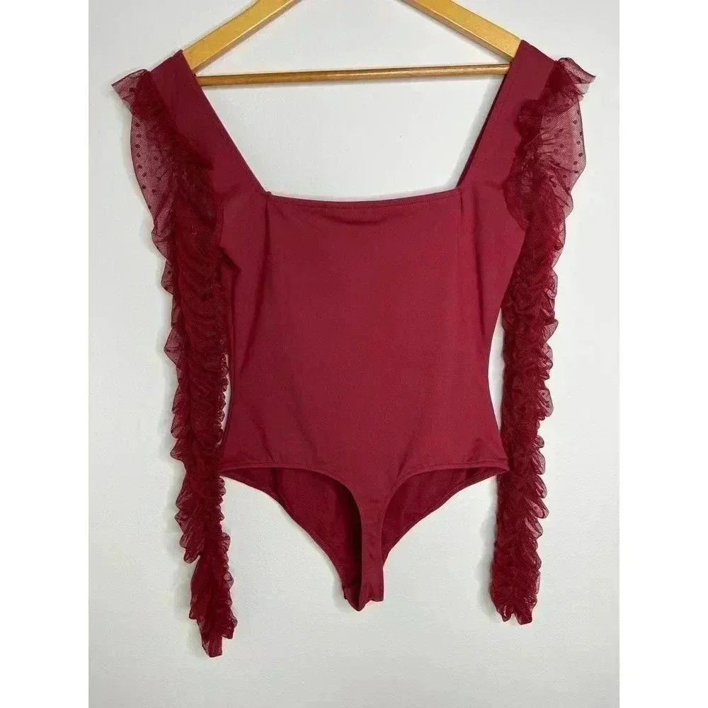 Intimately by Free People Must be love bodysuit wine size S - Picture 2 of 10